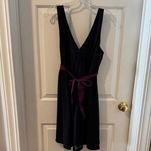 American Eagle Outfitters Black Dress with Purple Tie